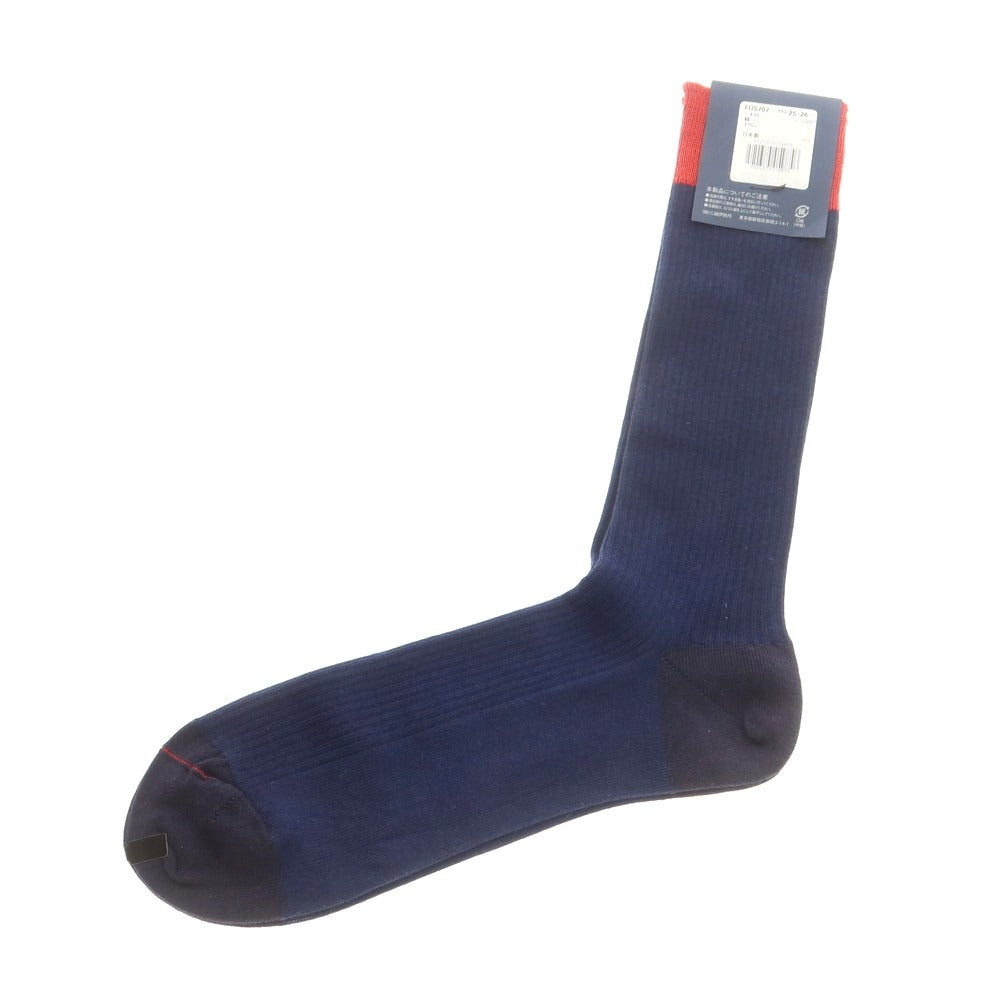【中古】【未使用】イセタンメンズ ISETAN MENS ・リブ ソックス ネイビー【 25-26cm 】【 状態ランクS 】【 メンズ 】