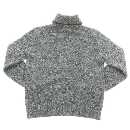 【中古】グランサッソ GRAN SASSO ウール タートルネック プルオーバーニット オリーブxブルー【 46 】【 状態ランクB 】【 メンズ 】