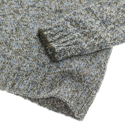 【中古】グランサッソ GRAN SASSO ウール タートルネック プルオーバーニット オリーブxブルー【 46 】【 状態ランクB 】【 メンズ 】
