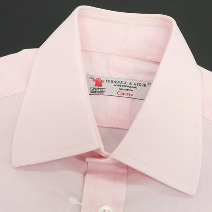 【中古】ターンブル＆アッサー Turnbull &amp; Asser コットン レギュラーカラー ドレスシャツ ライトピンク【 37 】【 状態ランクC 】【 メンズ 】
