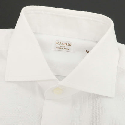 【中古】ボリエッロ BORRIELLO コットン ワイドカラー ドレスシャツ ホワイト【 37 】【 状態ランクB 】【 メンズ 】