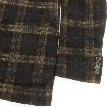 【中古】ルビアム LUBIAM アクリルウールジャージー チェック カジュアルジャケット ダークブラウンxベージュ【 48 】【 状態ランクB 】【 メンズ 】