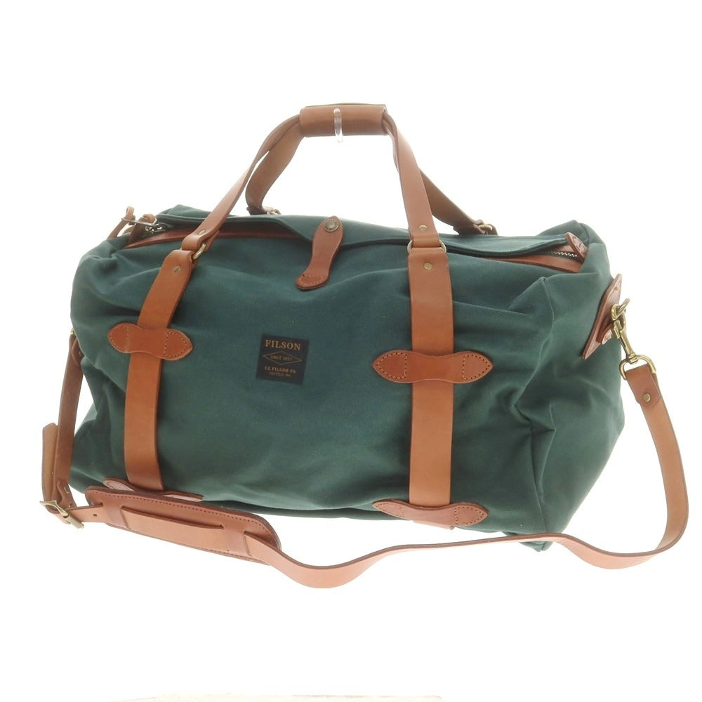 【中古】フィルソン FILSON ツイルコットン ボストンバッグ グリーンxライトブラウン【 状態ランクB 】【 メンズ 】