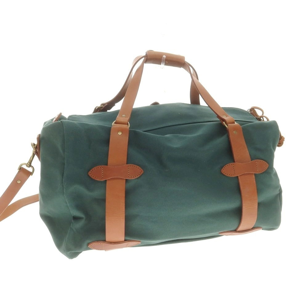 【中古】フィルソン FILSON ツイルコットン ボストンバッグ グリーンxライトブラウン【 状態ランクB 】【 メンズ 】