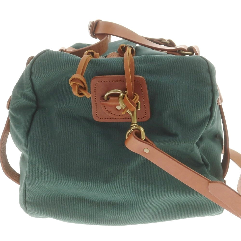 【中古】フィルソン FILSON ツイルコットン ボストンバッグ グリーンxライトブラウン【 状態ランクB 】【 メンズ 】