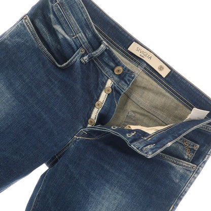 【中古】シビリア SIVIGLIA ストレッチ コットンポリエステル ジーンズ デニムパンツ ネイビー【 32 】【 状態ランクC 】【 メンズ 】
