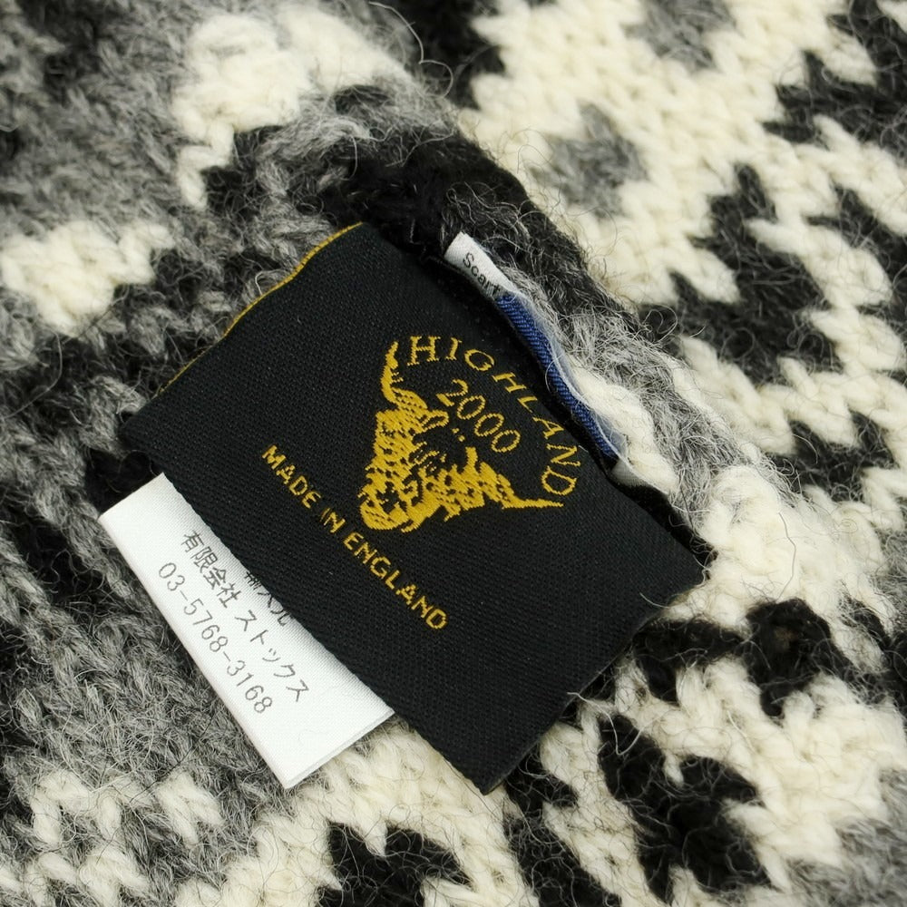 【中古】ハイランド2000 HIGHLAND2000 ウール マフラー グレーxホワイト【 状態ランクB 】【 メンズ 】