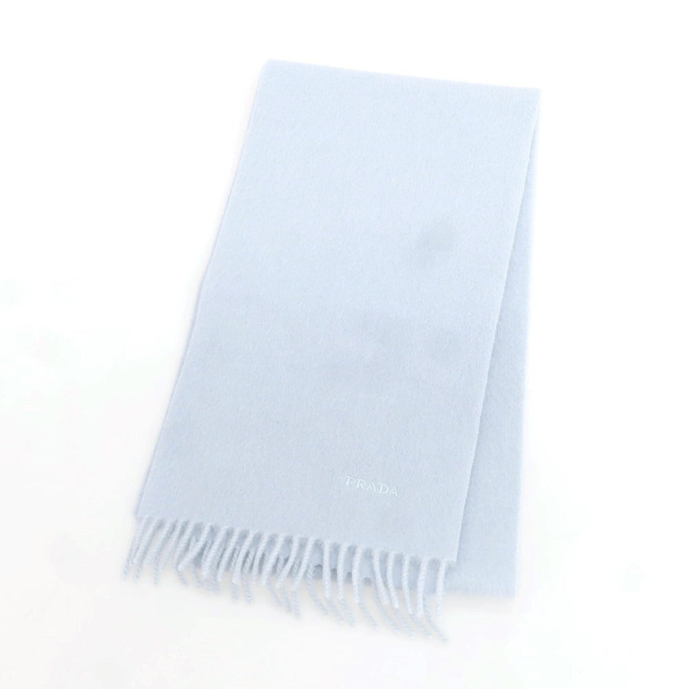 【中古】プラダ PRADA ウール マフラー ライトブルー【 状態ランクB 】【 ユニセックス 】