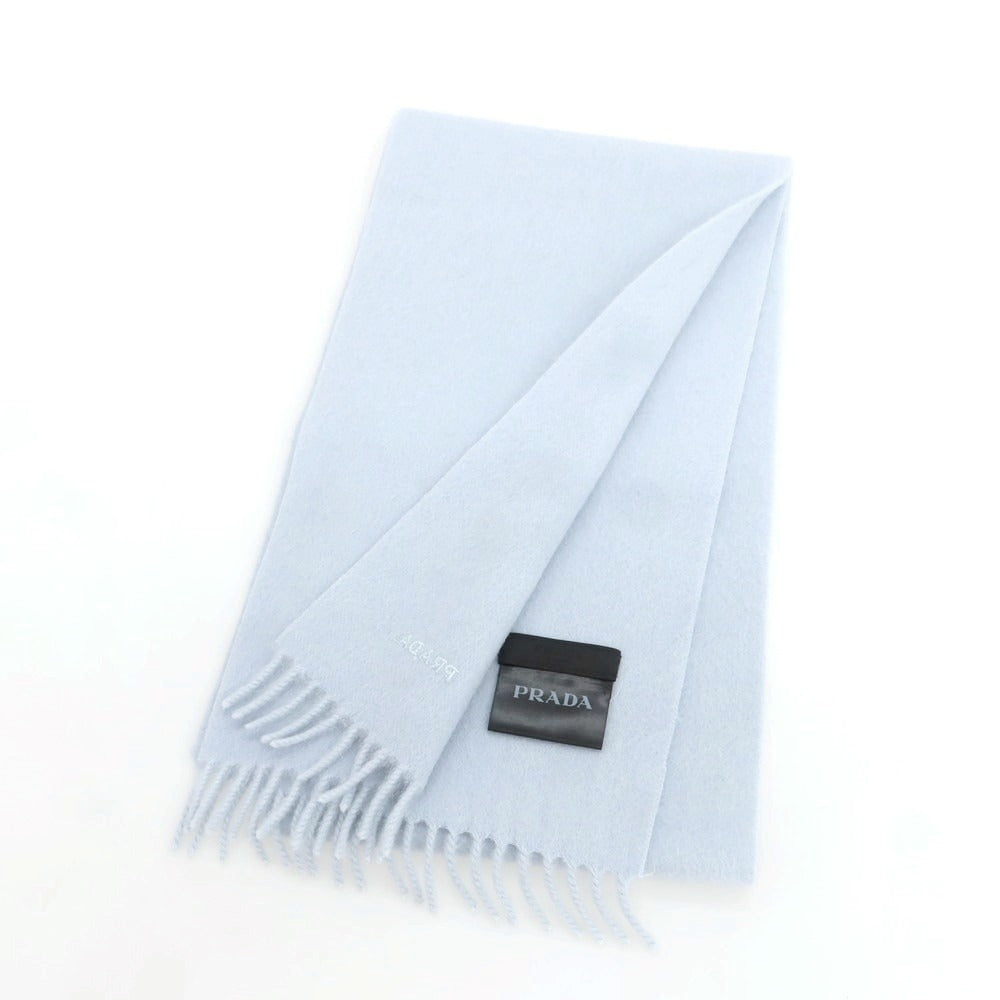 【中古】プラダ PRADA ウール マフラー ライトブルー【 状態ランクB 】【 ユニセックス 】