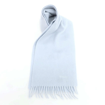 【中古】プラダ PRADA ウール マフラー ライトブルー【 状態ランクB 】【 ユニセックス 】