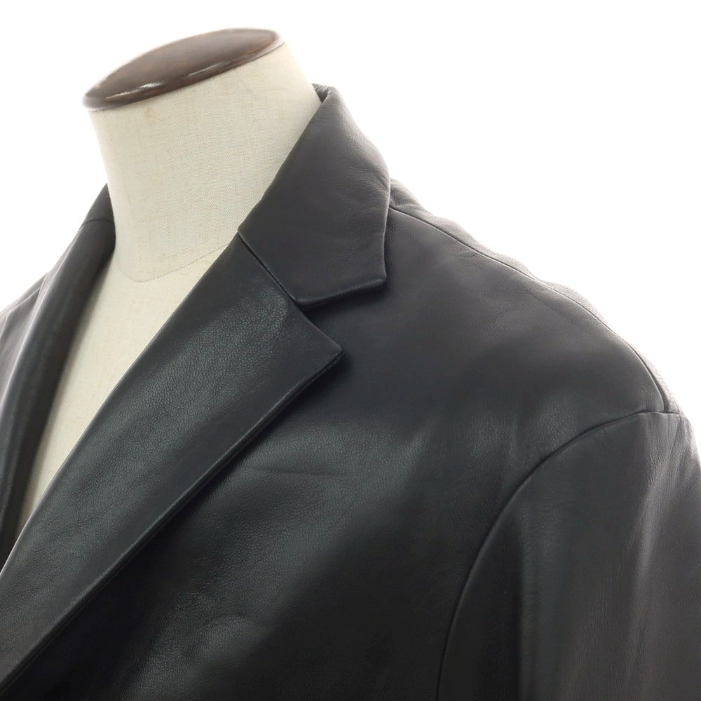 【新品】ベルベスト Belvest ラムレザー チェスターフィールドコート ブラック【 50 】【 状態ランクN 】【 メンズ 】