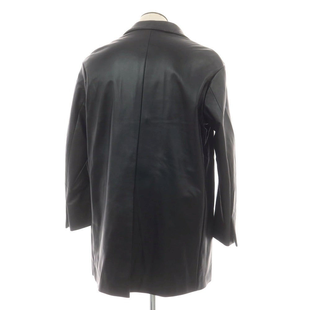 【新品】ベルベスト Belvest ラムレザー チェスターフィールドコート ブラック【 50 】【 状態ランクN 】【 メンズ 】