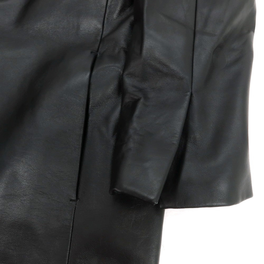 【新品】ベルベスト Belvest ラムレザー チェスターフィールドコート ブラック【 50 】【 状態ランクN 】【 メンズ 】