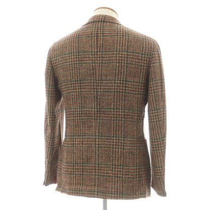 【新品】エルネスト ernesto GFB ウールアルパカ チェック テーラードジャケット ベージュxグリーン【 46 】【 状態ランクN 】【 メンズ 】