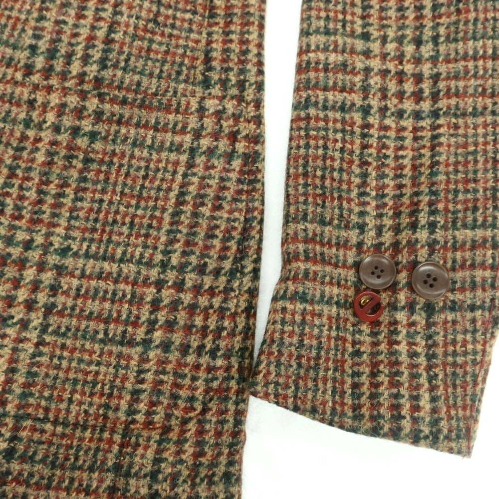 【新品】エルネスト ernesto GFB ウールアルパカ チェック テーラードジャケット ベージュxグリーン【 46 】【 状態ランクN 】【 メンズ 】