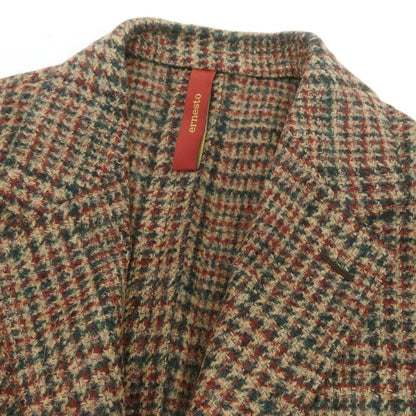 【新品】エルネスト ernesto GFB ウールアルパカ チェック テーラードジャケット ベージュxグリーン【 50 】【 状態ランクN 】【 メンズ 】