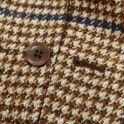 【新品】エルネスト ernesto GFB ウールアルパカ チェック テーラードジャケット ブラウンxベージュ【 48 】【 状態ランクN 】【 メンズ 】