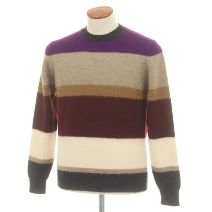 【新品】ドルモア DRUMOHR ウール クルーネック プルオーバーニット ワインレッドxパープル【 46 】【 状態ランクN 】【 メンズ 】