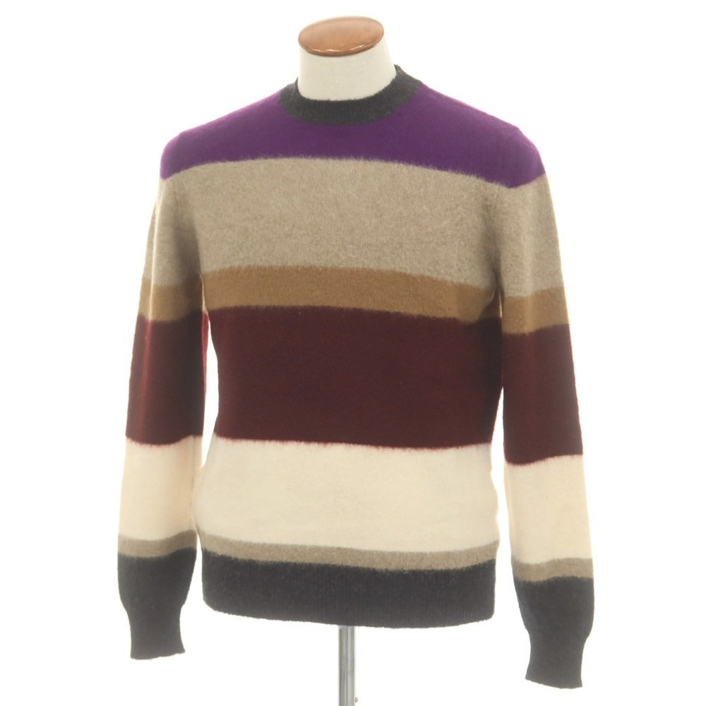 【新品】ドルモア DRUMOHR ウール クルーネック プルオーバーニット ワインレッドxパープル【 48 】【 状態ランクN 】【 メンズ 】