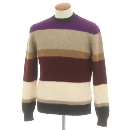 【新品】ドルモア DRUMOHR ウール クルーネック プルオーバーニット ワインレッドxパープル【 48 】【 状態ランクN 】【 メンズ 】