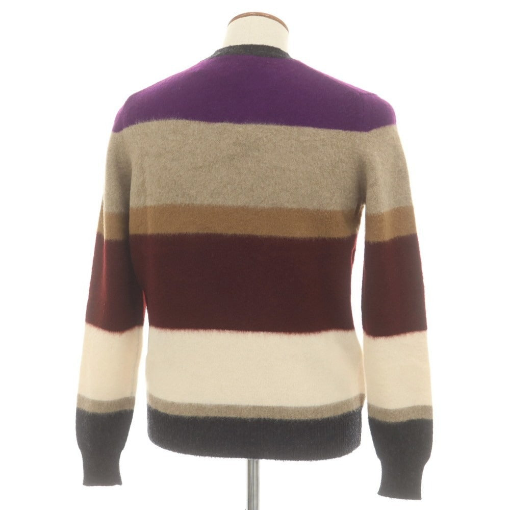 【新品】ドルモア DRUMOHR ウール クルーネック プルオーバーニット ワインレッドxパープル【 48 】【 状態ランクN 】【 メンズ 】