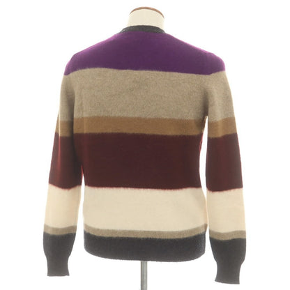 【新品】ドルモア DRUMOHR ウール クルーネック プルオーバーニット ワインレッドxパープル【 48 】【 状態ランクN 】【 メンズ 】