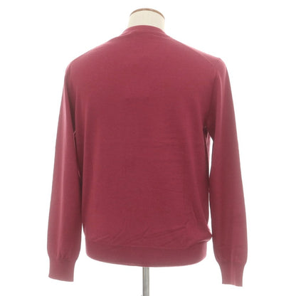 【新品】クルチアーニ CRUCIANI ハイゲージ ウール カーディガン ピンクパープル系【 48 】【 状態ランクN 】【 メンズ 】