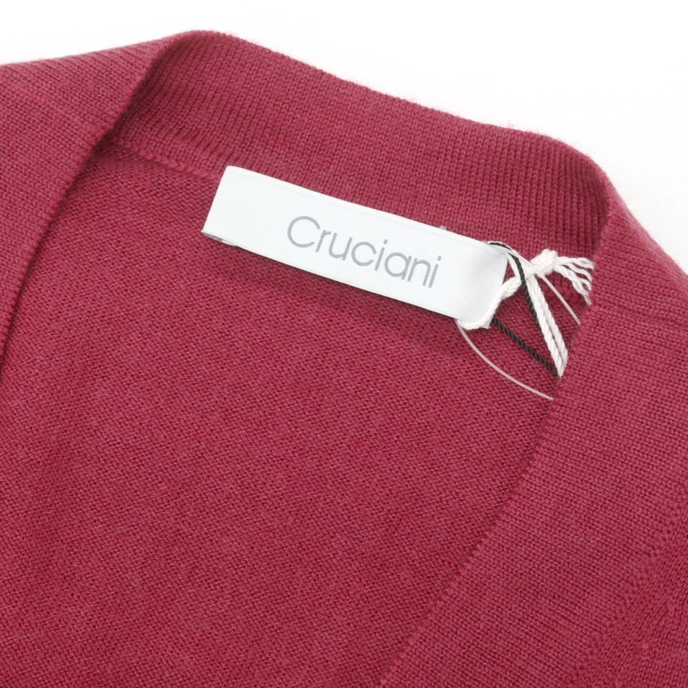 【新品】クルチアーニ CRUCIANI ハイゲージ ウール カーディガン ピンクパープル系【 48 】【 状態ランクN 】【 メンズ 】
