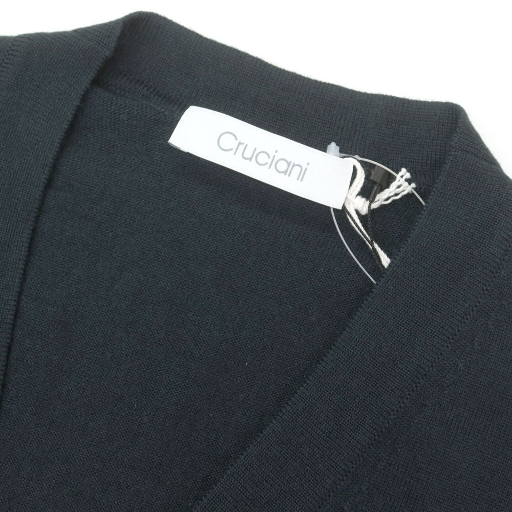 【新品】クルチアーニ CRUCIANI ハイゲージ ウール カーディガン ダークグリーン【 46 】【 状態ランクN 】【 メンズ 】