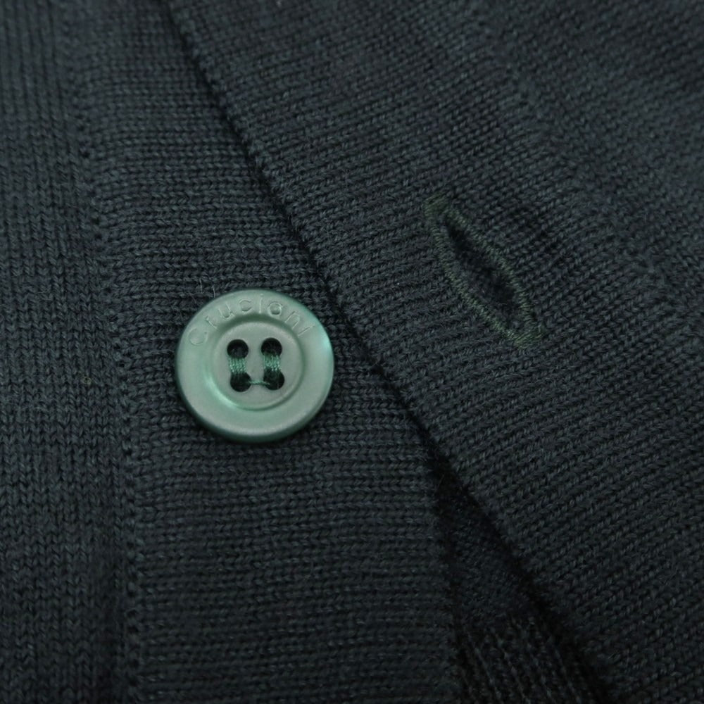 【新品】クルチアーニ CRUCIANI ハイゲージ ウール カーディガン ダークグリーン【 46 】【 状態ランクN 】【 メンズ 】