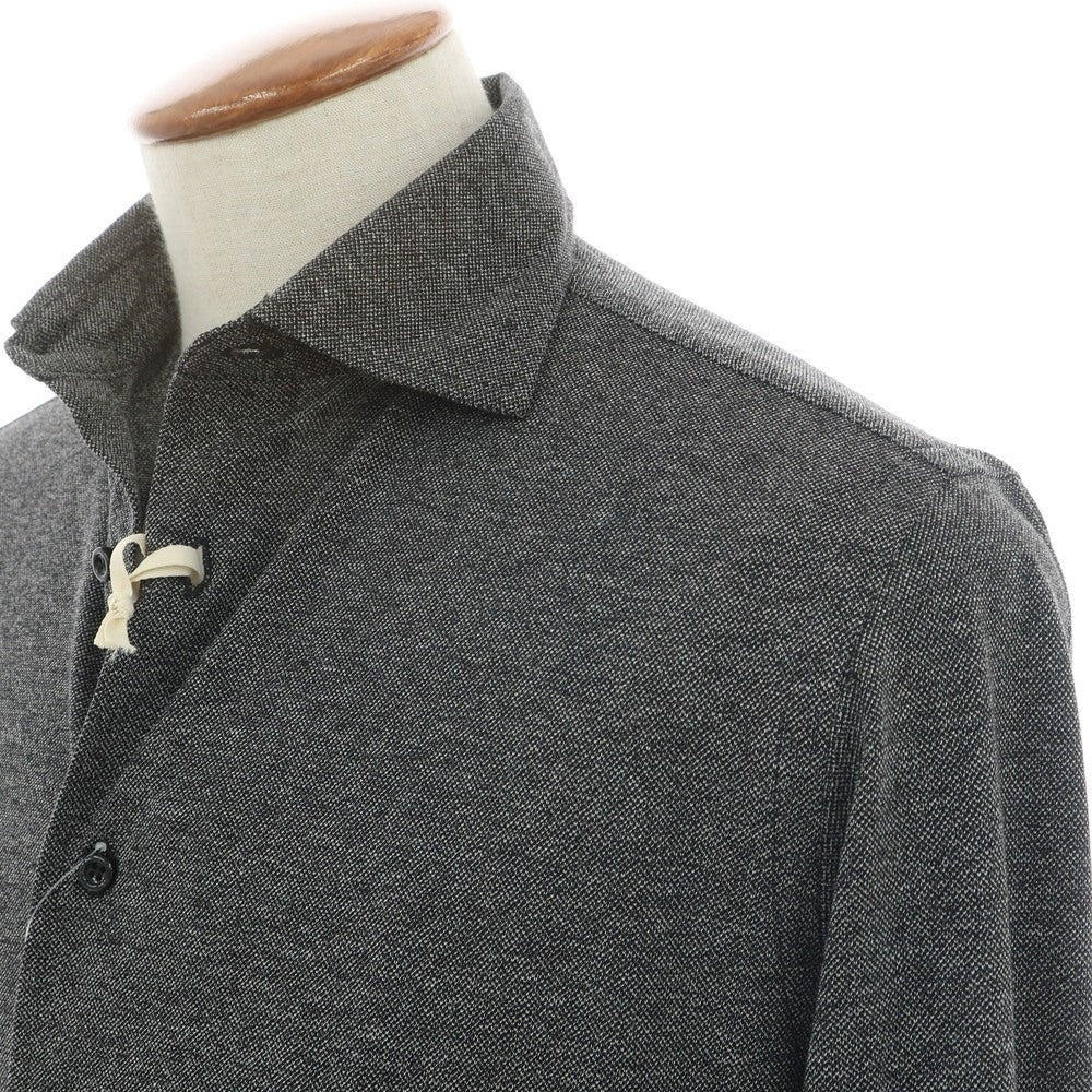 【新品】ギローバー GUY ROVER コットン 鹿の子 セミワイドカラー カジュアルシャツ ブラックxホワイト【 M 】【 状態ランクN 】【 メンズ 】