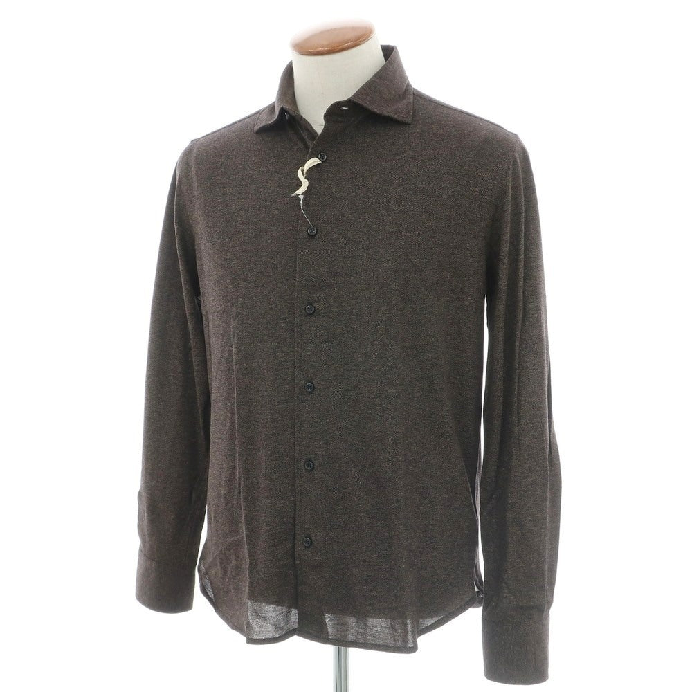 【新品】ギローバー GUY ROVER コットン 鹿の子 セミワイドカラー カジュアルシャツ ブラウン【 M 】【 状態ランクN 】【 メンズ 】