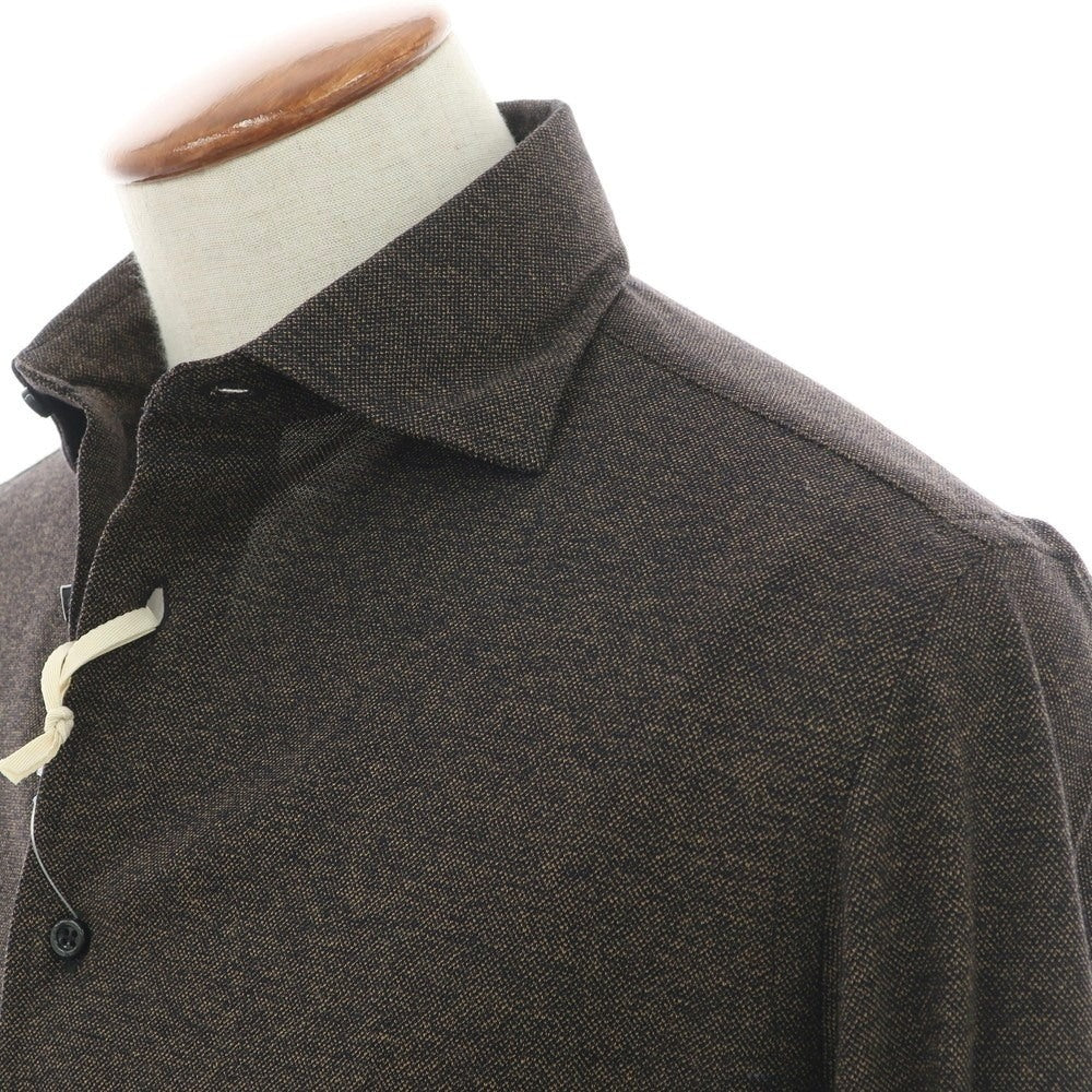 【新品】ギローバー GUY ROVER コットン 鹿の子 セミワイドカラー カジュアルシャツ ブラウン【 M 】【 状態ランクN 】【 メンズ 】