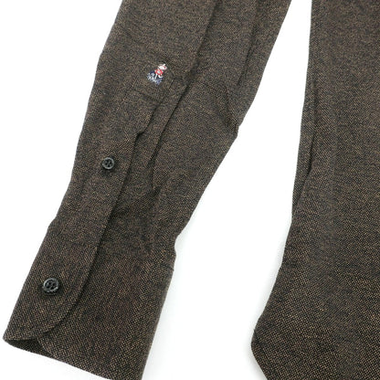 【新品】ギローバー GUY ROVER コットン 鹿の子 セミワイドカラー カジュアルシャツ ブラウン【 M 】【 状態ランクN 】【 メンズ 】