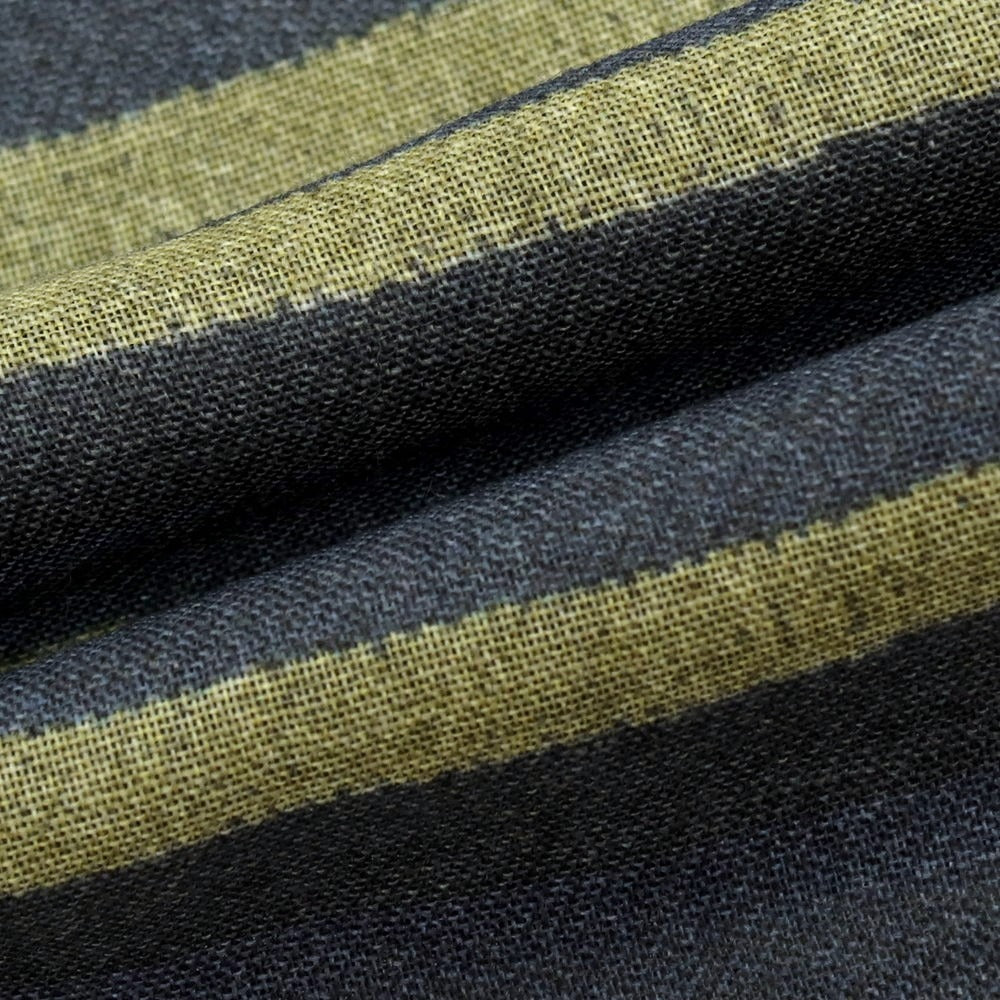 【新品】アーディーアンドシー AD&amp;C 1956 ウール ボーダー プリント ストール ネイビーxグリーン【 F 】【 状態ランクN 】【 メンズ 】