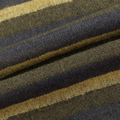 【新品】アーディーアンドシー AD&amp;C 1956 ウール ボーダー プリント ストール オリーブxグレー【 F 】【 状態ランクN 】【 メンズ 】