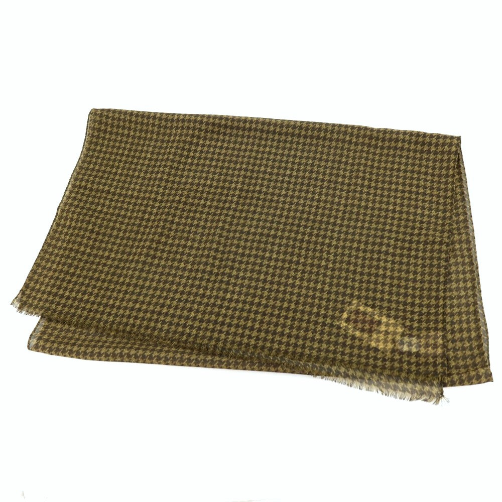 【新品】アーディーアンドシー AD&amp;C 1956 ウール ハウンドトゥース プリント ストール ダークオリーブ【サイズF】【 状態ランクN 】【 メンズ 】[CPD]