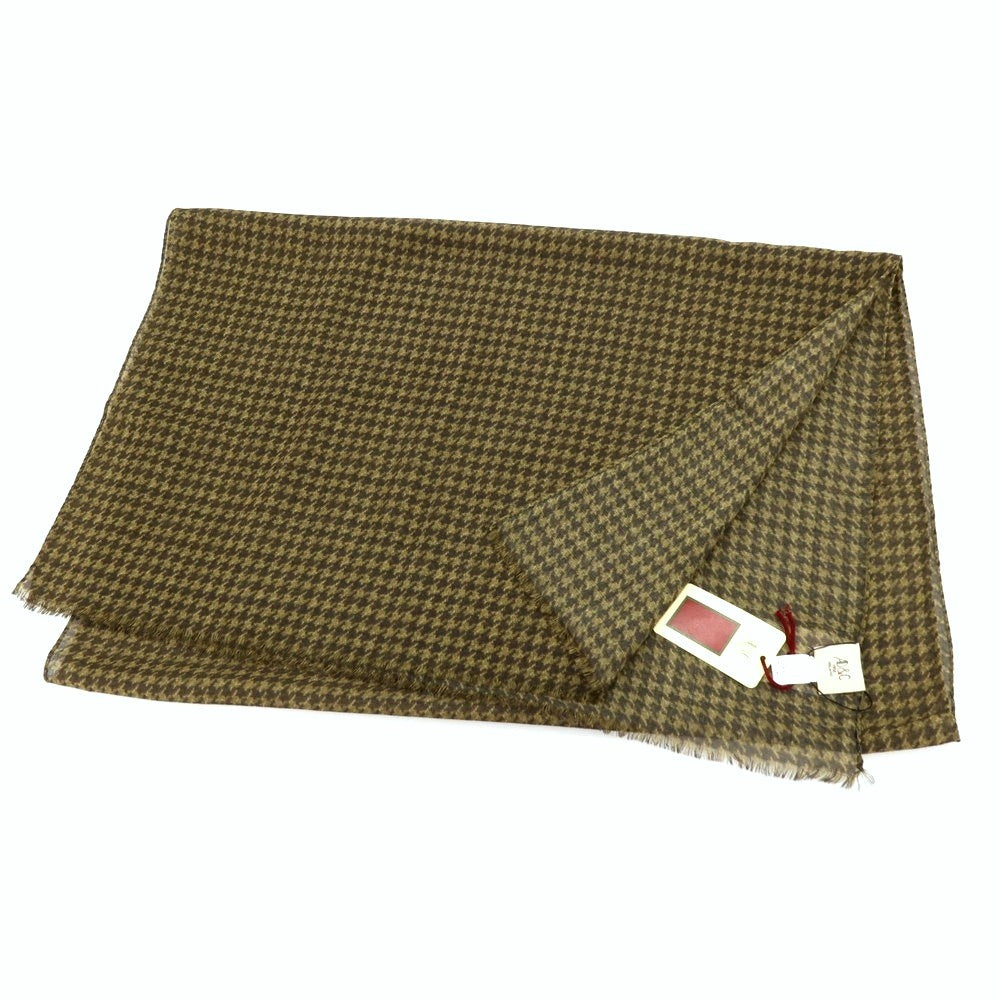 【新品】アーディーアンドシー AD&amp;C 1956 ウール ハウンドトゥース プリント ストール ダークオリーブ【サイズF】【 状態ランクN 】【 メンズ 】[CPD]