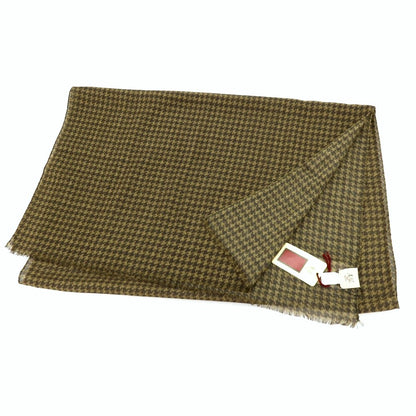 【新品】アーディーアンドシー AD&amp;C 1956 ウール ハウンドトゥース プリント ストール ダークオリーブ【 F 】【 状態ランクN 】【 メンズ 】