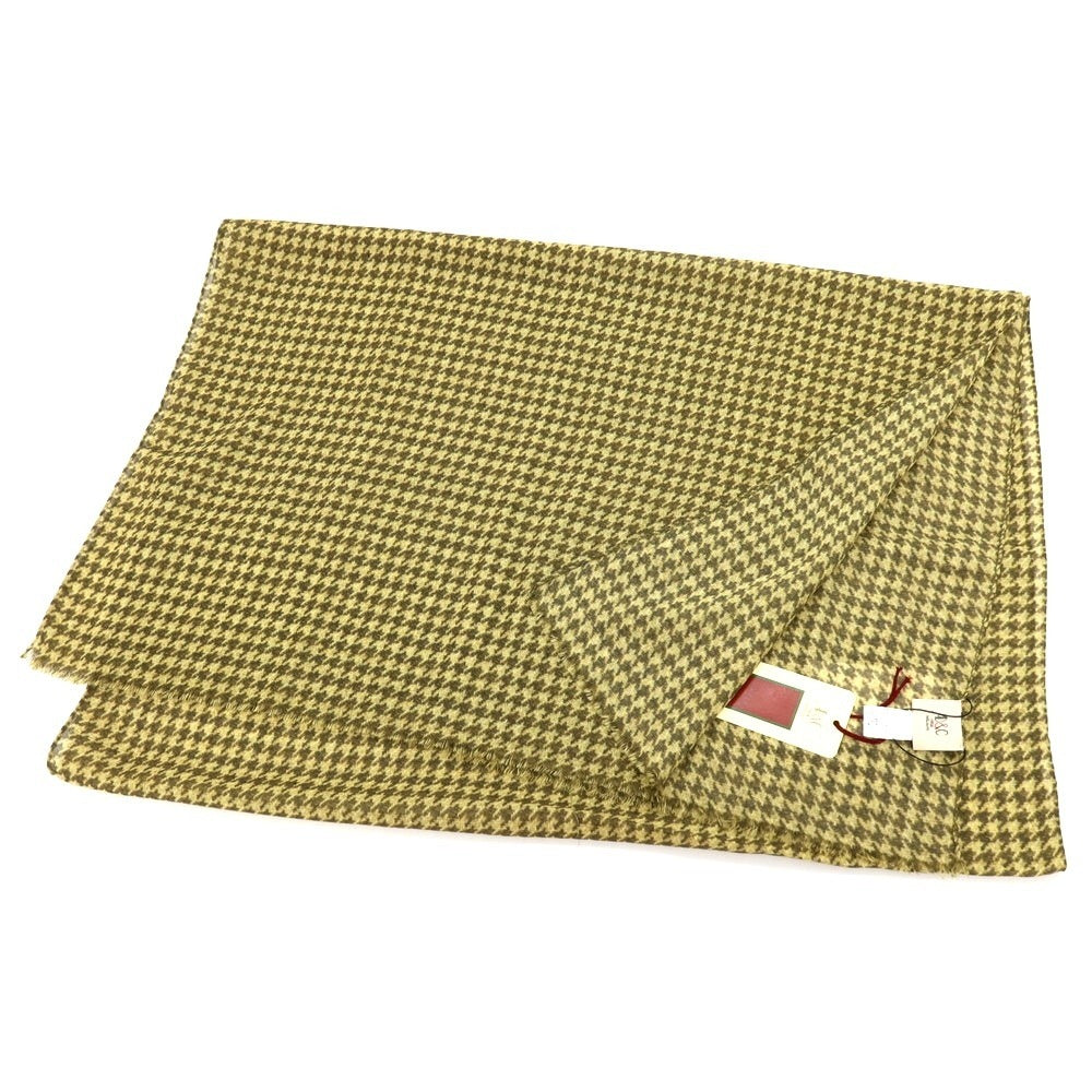 【新品】アーディーアンドシー AD&amp;C 1956 ウール ハウンドトゥース プリント ストール ライトオリーブ【サイズF】【 状態ランクN 】【 メンズ 】[CPD]