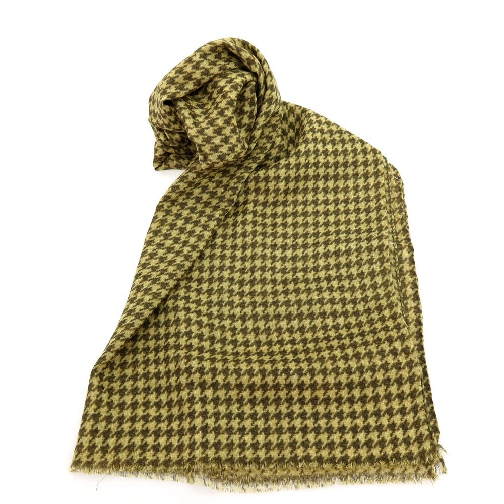 【新品】アーディーアンドシー AD&amp;C 1956 ウール ハウンドトゥース プリント ストール ライトオリーブ【 F 】【 状態ランクN 】【 メンズ 】