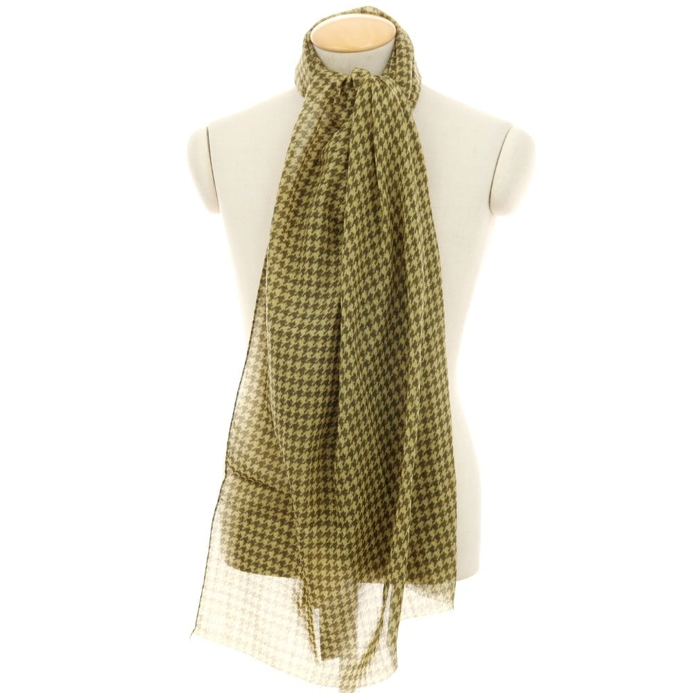 【新品】アーディーアンドシー AD&amp;C 1956 ウール ハウンドトゥース プリント ストール ライトオリーブ【 F 】【 状態ランクN 】【 メンズ 】