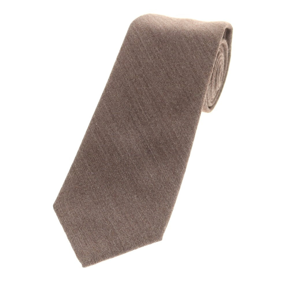 【新品】ステファノリッチ STEFANO RICCI カシミヤウール 無地ネクタイ アッシュブラウン【 状態ランクN 】【 メンズ 】