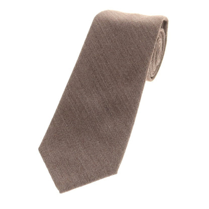 【新品】ステファノリッチ STEFANO RICCI カシミヤウール 無地ネクタイ アッシュブラウン【 状態ランクN 】【 メンズ 】
