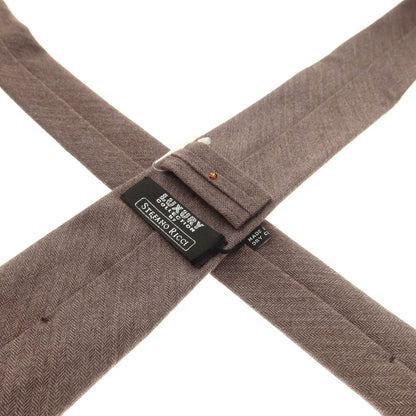 【新品】ステファノリッチ STEFANO RICCI カシミヤウール 無地ネクタイ アッシュブラウン【 状態ランクN 】【 メンズ 】