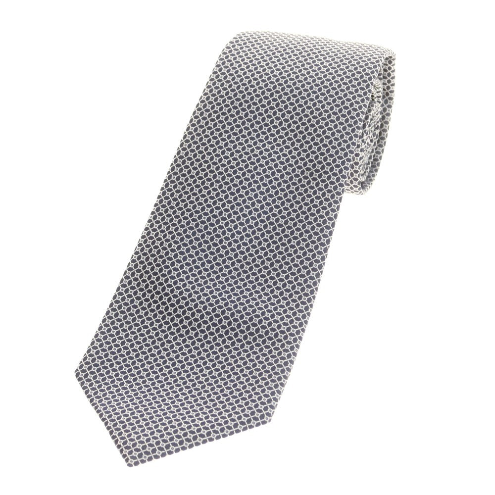 【新品】ステファノリッチ STEFANO RICCI シルク 総柄ネクタイ ダークネイビーxホワイト【 状態ランクN 】【 メンズ 】