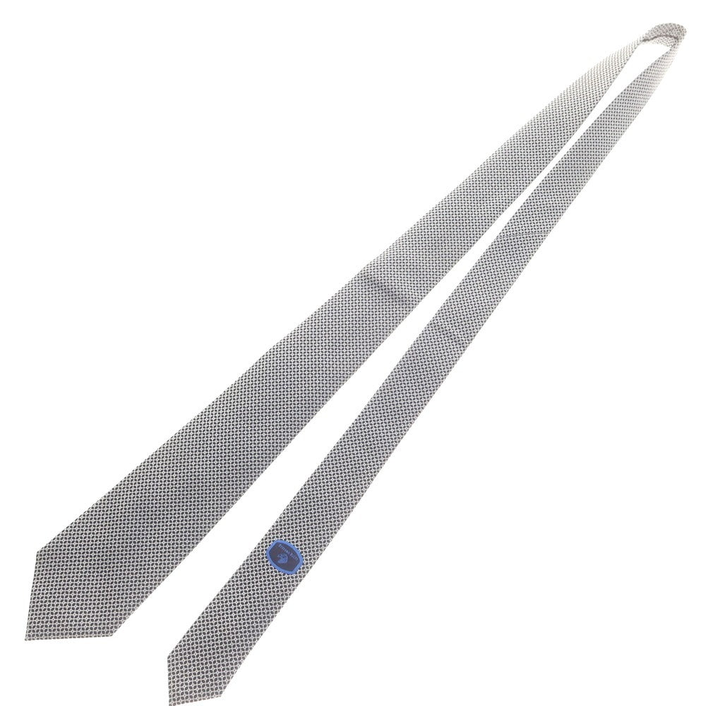 【新品】ステファノリッチ STEFANO RICCI シルク 総柄ネクタイ ダークネイビーxホワイト【 状態ランクN 】【 メンズ 】