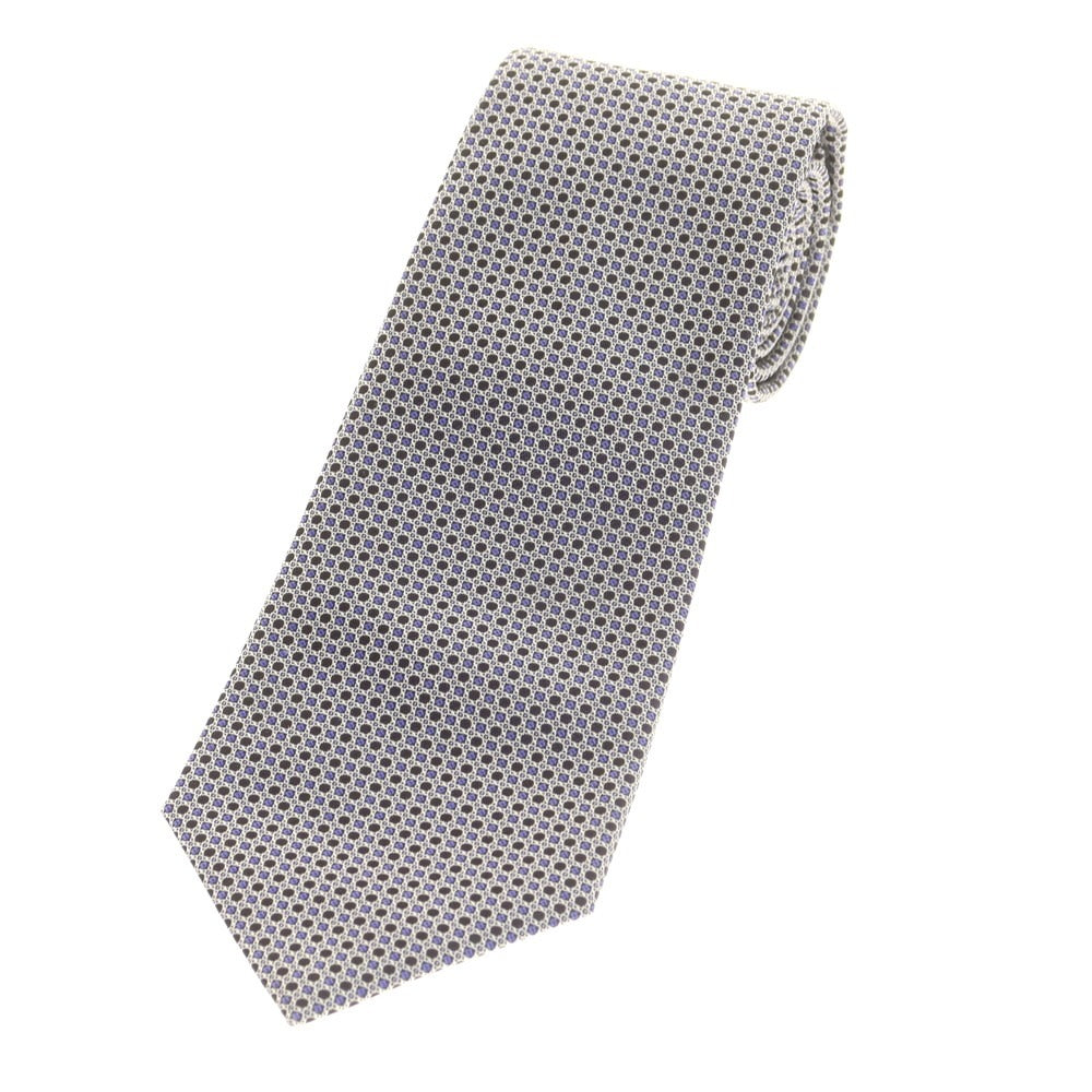 【新品】ステファノリッチ STEFANO RICCI シルク 総柄ネクタイ ブラックxホワイト【 状態ランクN 】【 メンズ 】