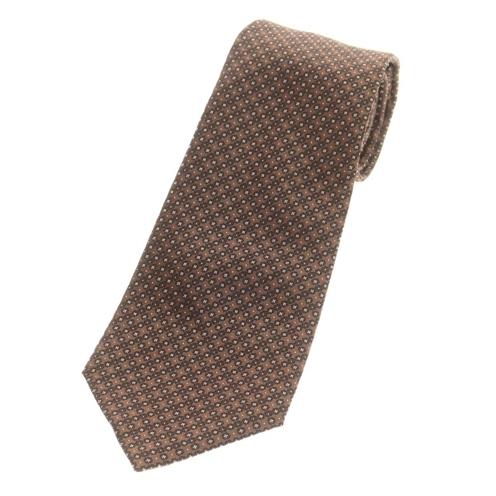 【新品】ステファノリッチ STEFANO RICCI シルク 総柄ネクタイ ブラウンxブラック【 状態ランクN 】【 メンズ 】
