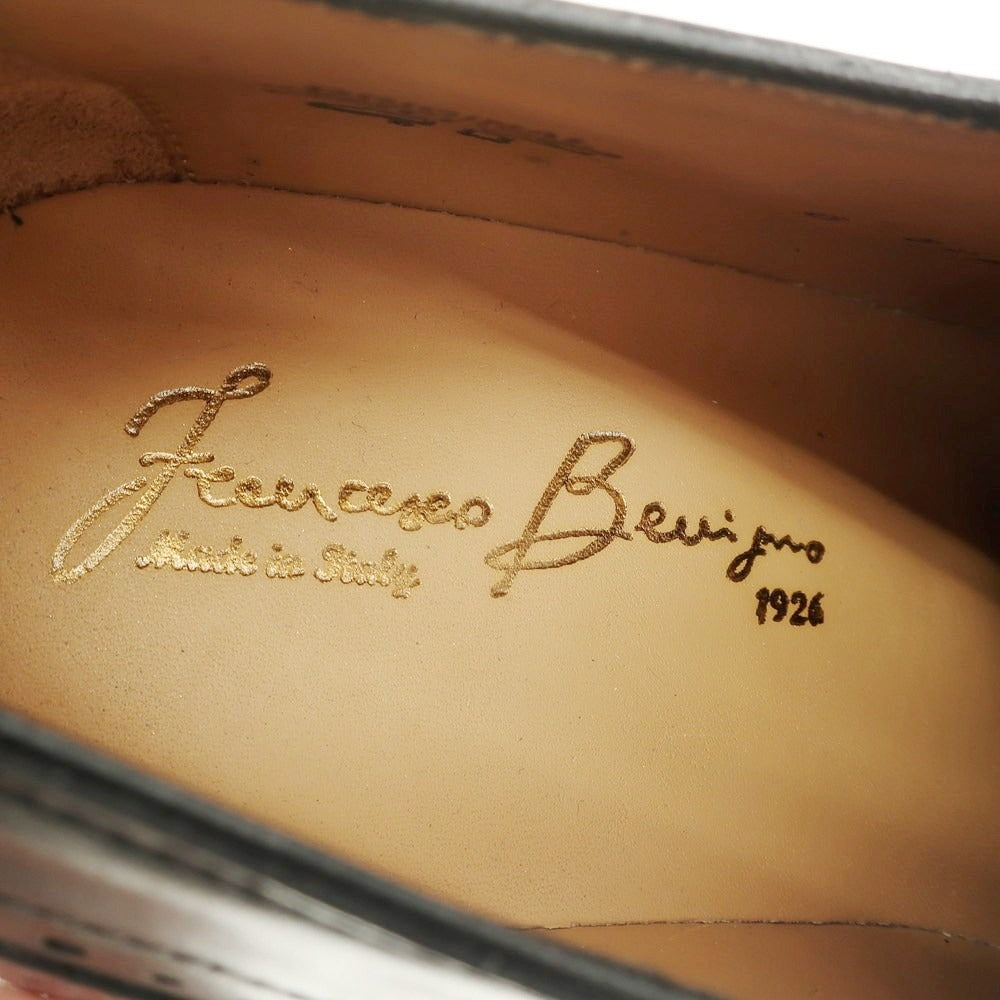 【中古】【未使用】フランチェスコ ベニーニョ FRANCESCO BENIGNO プレーントゥ ドレスシューズ ブラックブラウン【 6 】【 状態ランクS 】【 メンズ 】